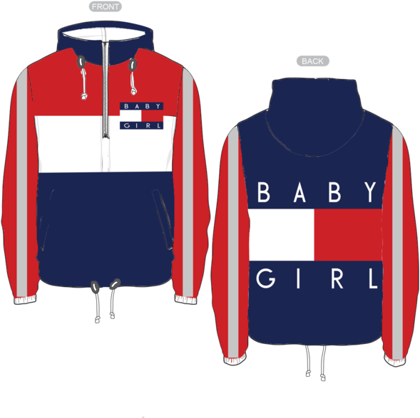 Baby Girl Windbreaker Clipart (589x600), Png Download