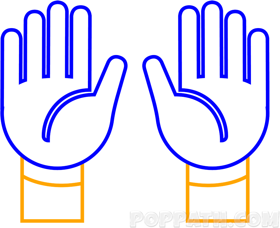 Extend The Hands To Make Arms By Drawing Rectangle - Emoji Clipart (1000x1000), Png Download
