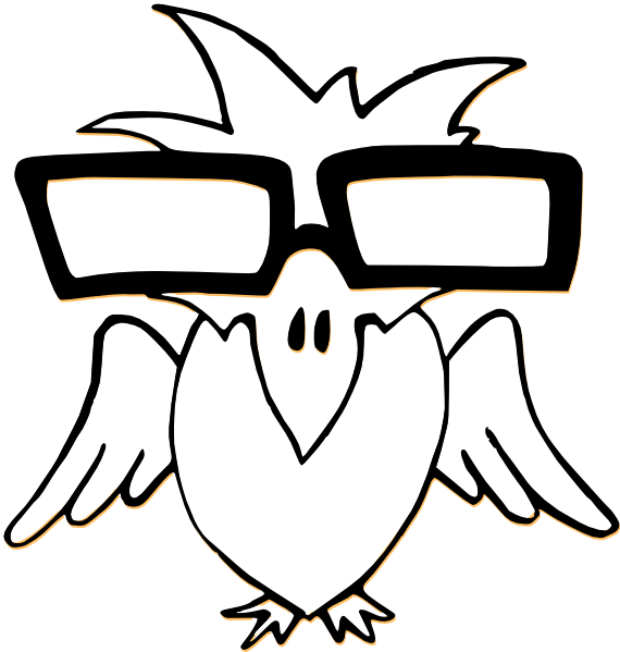 Bird With Glasses Clipart (570x599), Png Download