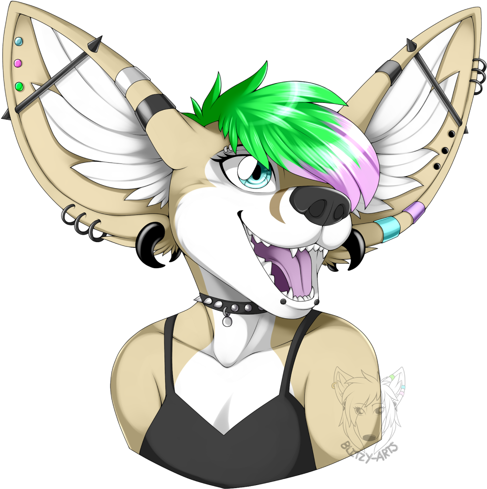 Lacey - Furry Fennec Fox Drawing Clipart (996x1000), Png Download