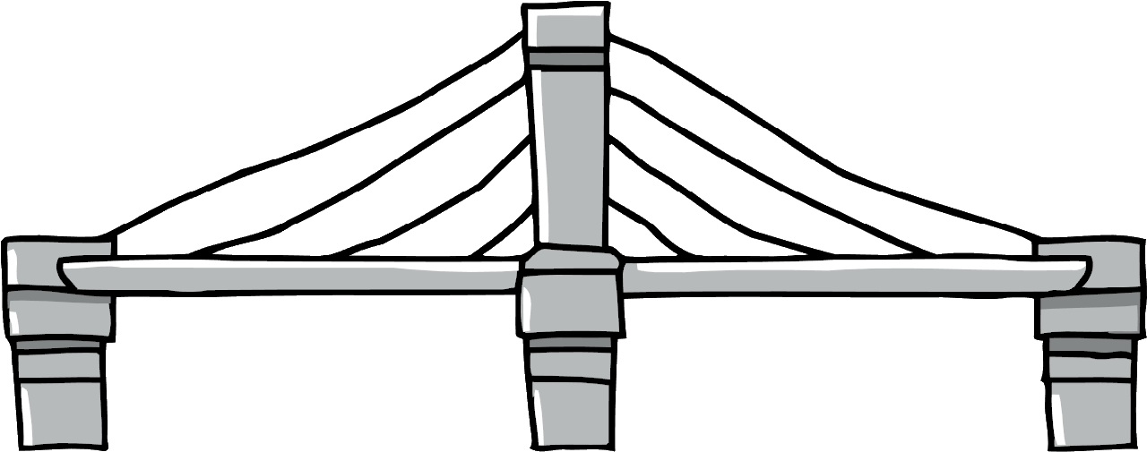 Suspension Bridge Clipart (1310x535), Png Download
