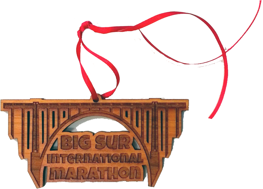 Big Sur Marathon Bixby Bridge Ornament, Wood - Big Sur International Marathon Clipart (900x621), Png Download