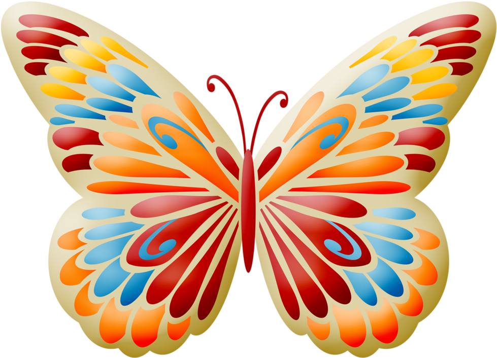 Co Ladybug Borboleta - Butterfly Clipart (1024x766), Png Download