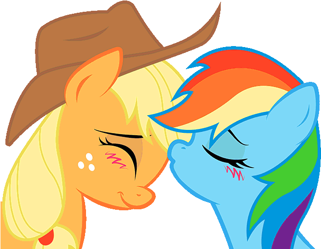 My Little Pony - Rainbow Dash Applejack Love Clipart (775x513), Png Download