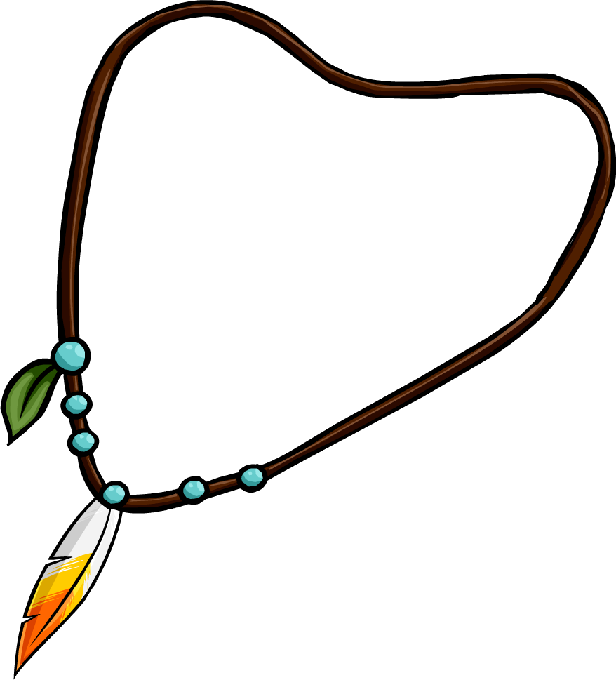 Necklace Clipart Club Penguin - Collar Pluma Png Transparent Png (878x969), Png Download