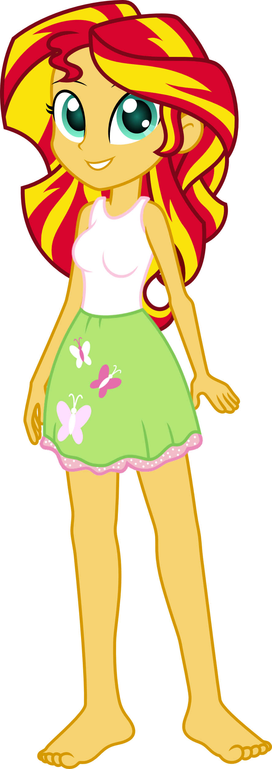 Salemcat, Barefoot, Butterfly, Clothes, Clothes Swap, - Sunset Shimmer Clipart (886x2500), Png Download