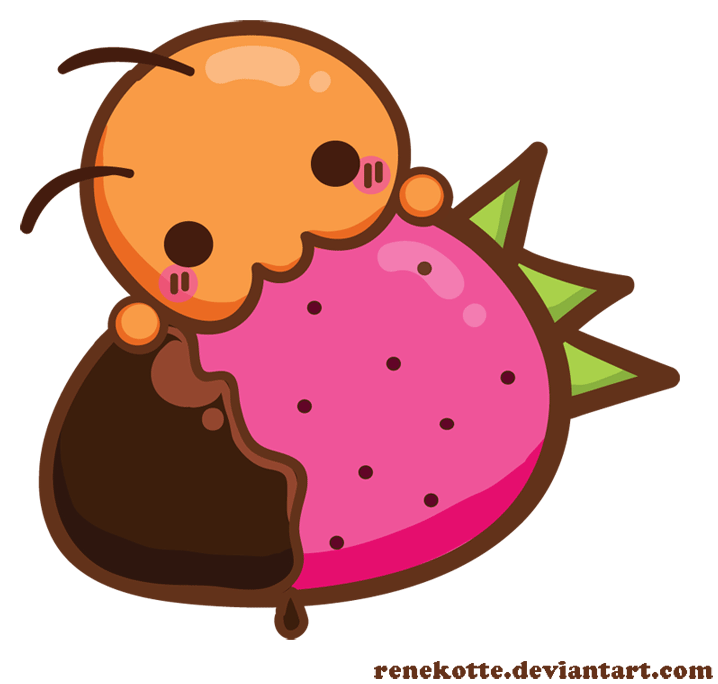 Strawberry Sticker For Ios Android Giphy Gif Animated - Kawaii Chibi Food Gif Clipart (747x720), Png Download