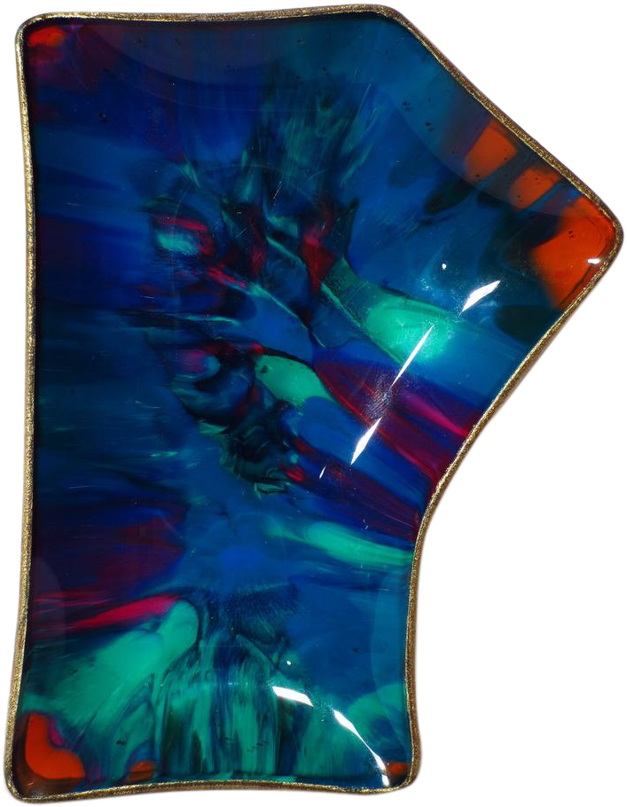 Rare Early Seetusee Potpourri Figural Art Glass Tray - Art Clipart (909x909), Png Download