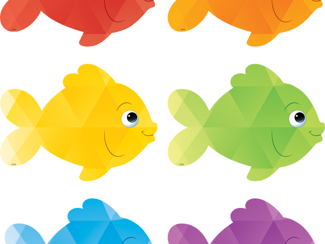 Six Fish Cliparts - Colorful Fish Cut Outs - Png Download (640x480), Png Download
