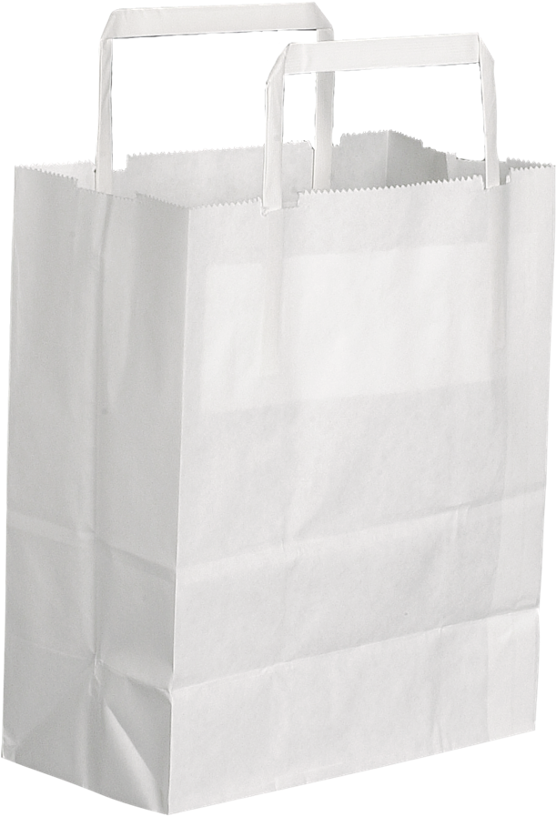 10" White Paper Carrier Bag W/handles White Paper Carrier Bag Clipart
