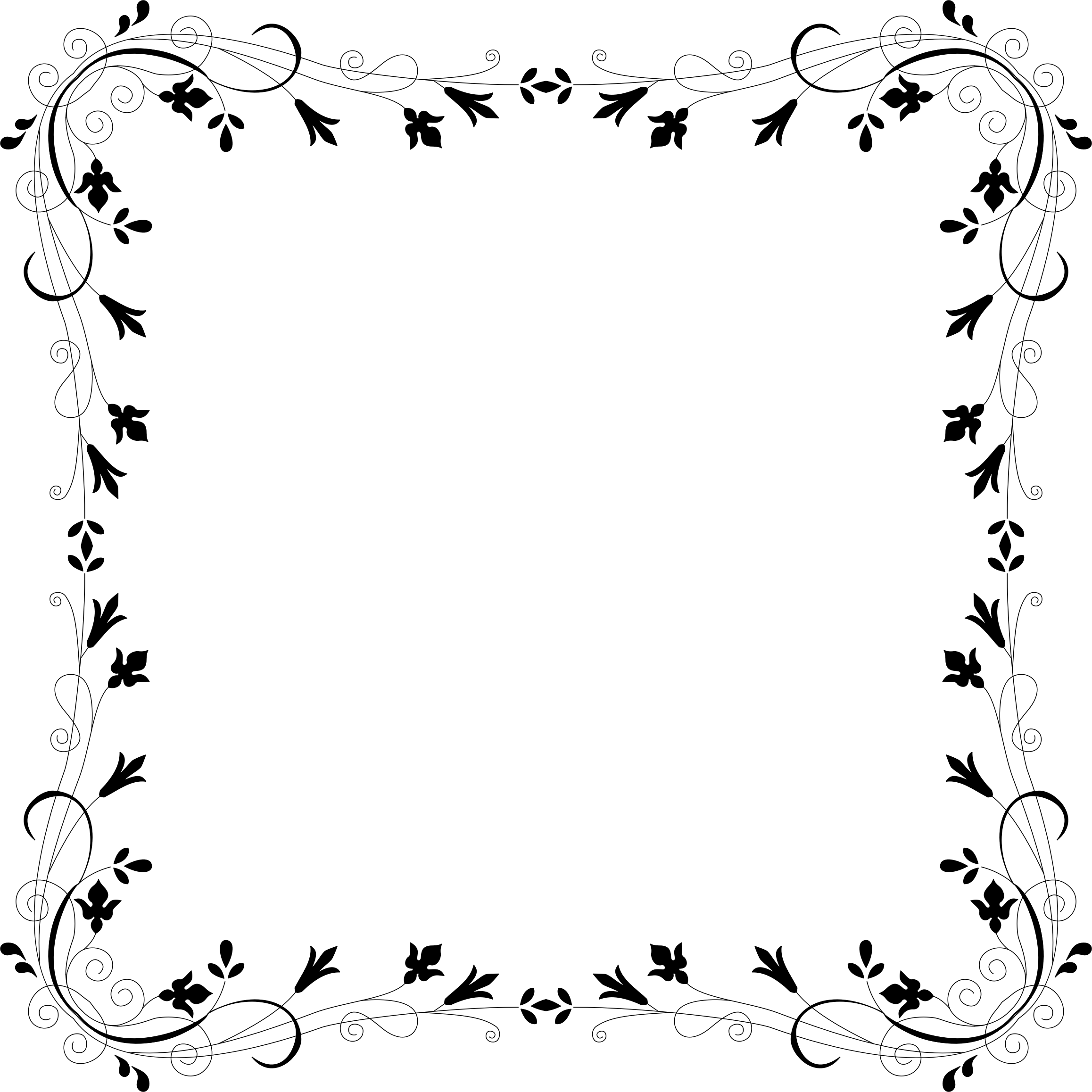 Border Design Flower Black And White Clipart Full Size Clipart 1769205 Pinclipart