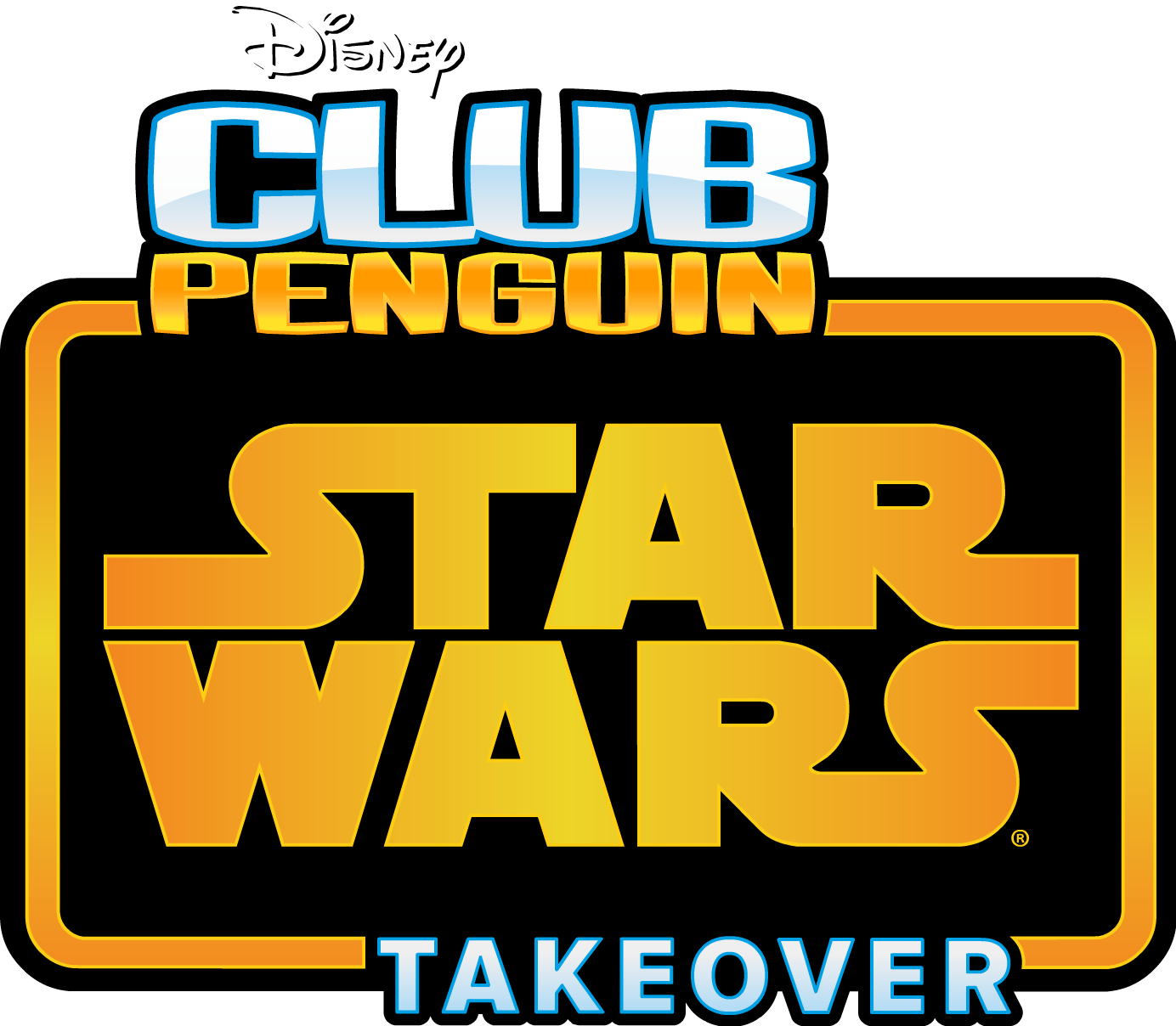Club Penguin Takeover Disney - Club Penguin Star Wars Logo Clipart (1384x1208), Png Download