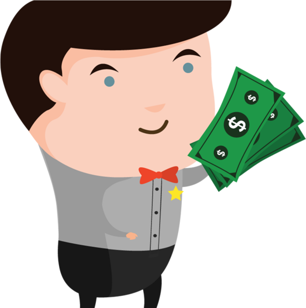 Money Bag Cartoon Clip Art - Thinking Person Cartoon Png Transparent Png (1024x1024), Png Download