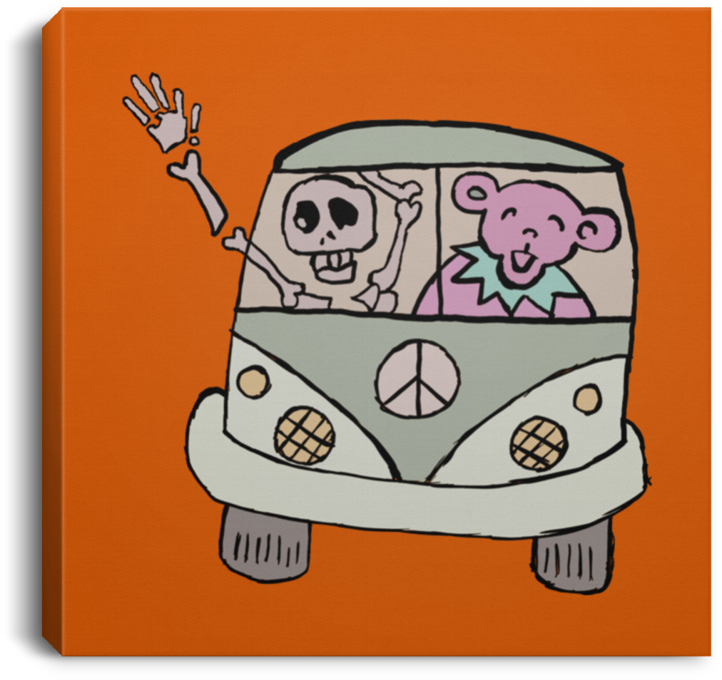 Vw Bus Touring Square Canvas - Cartoon Clipart (1024x1024), Png Download