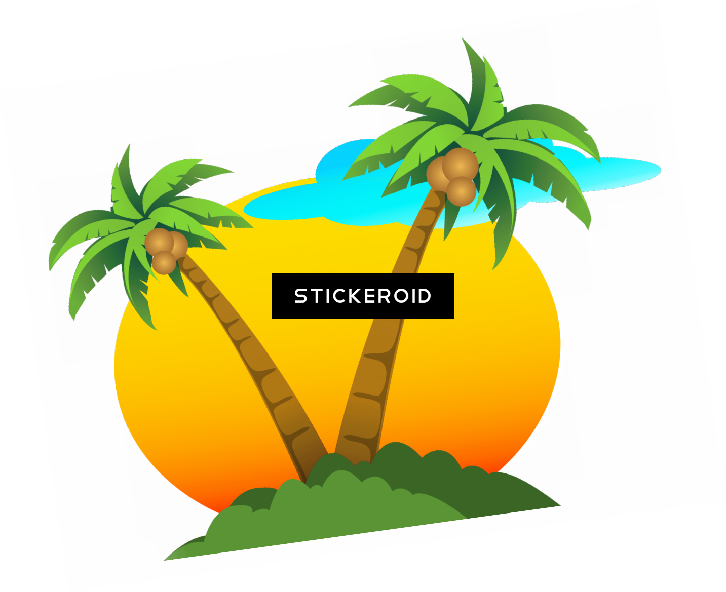 Summer Palm - Summer Sun Vector Png Clipart (1433x1169), Png Download