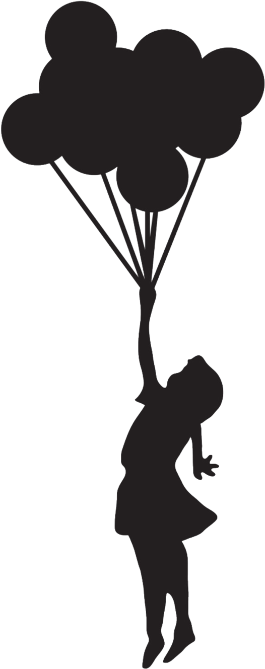 2, 2016, Toronto, On - Maxx Graphixx Banksy Wall Decal Girl With Balloons Clipart (1000x1351), Png Download