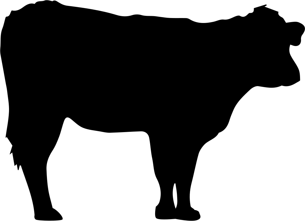Cow Silhouette Comments - Cow Silhouette Clipart (981x711), Png Download