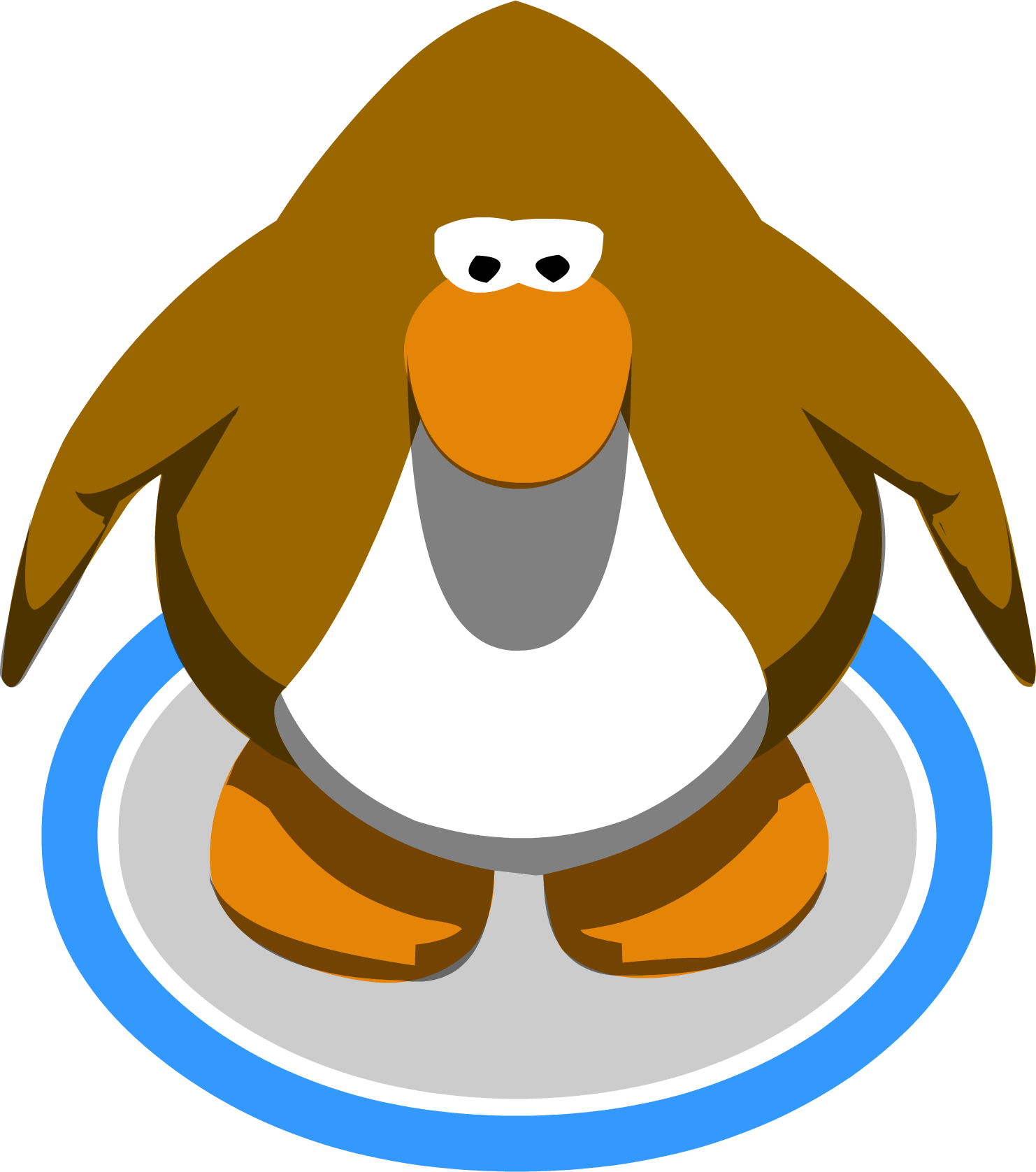 Brown Standing - Club Penguin Old Blue Clipart (1482x1677), Png Download