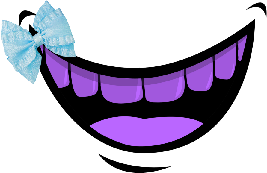 Mq Mouth Purple Bow Ribbon Bows - Boca Feliz Dibujo Clipart (1024x1024), Png Download