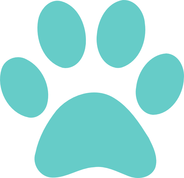 Teal Paw Print Clip Art - Png Download (600x583), Png Download