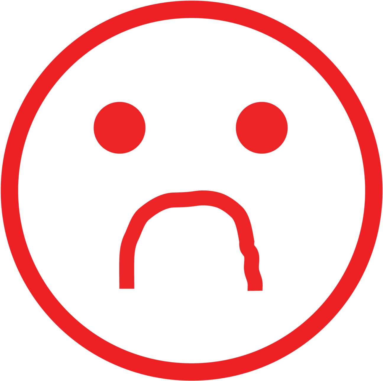 Sad Asian Femmes Sad Face Stickers A - Red Sad Face Transparent Clipart (1500x1500), Png Download