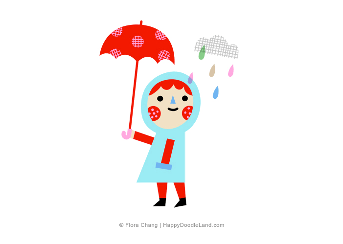 Rain © Flora Chang Clipart (701x499), Png Download