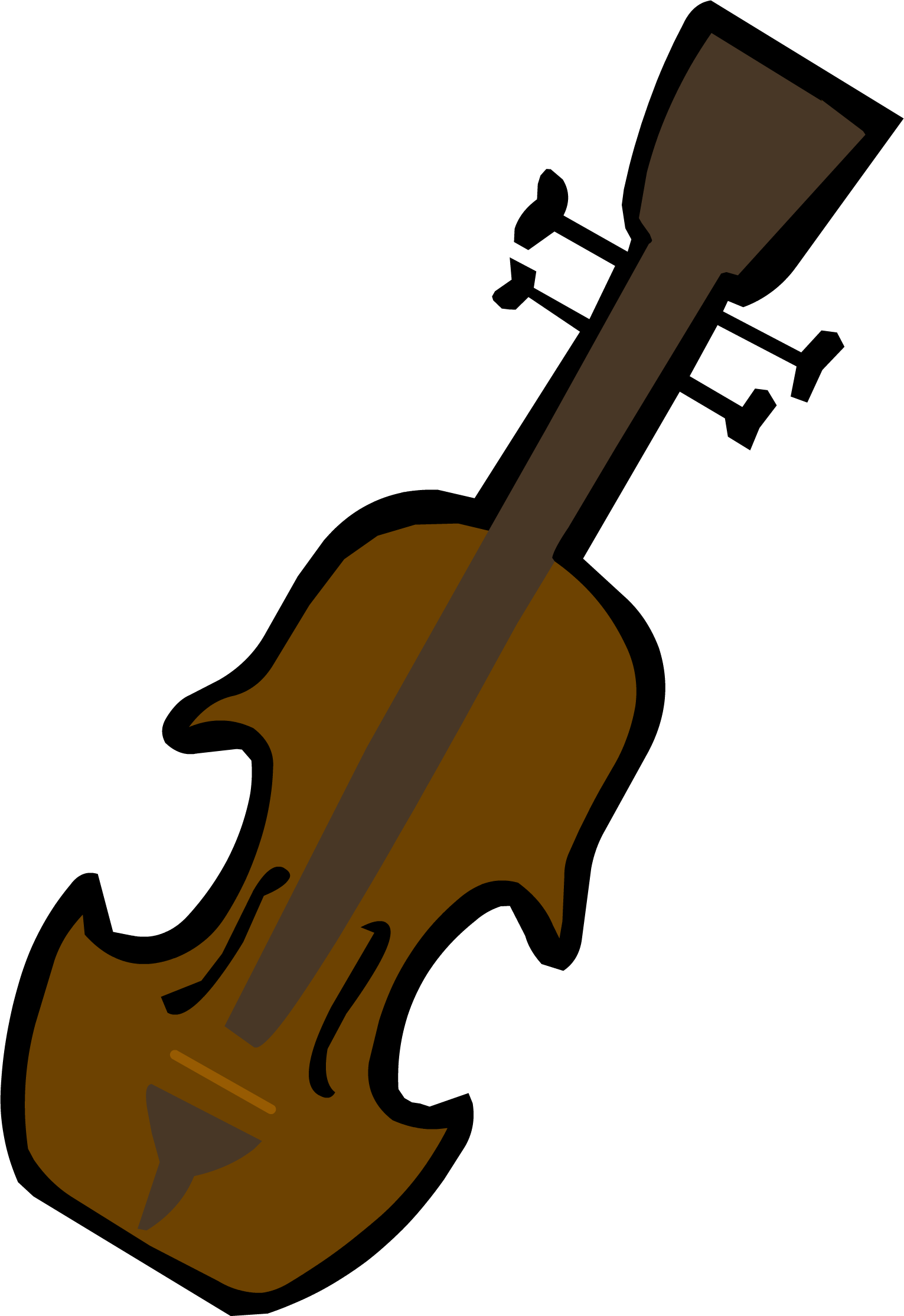 Violin Icon - Violin Club Penguin Clipart (1531x2229), Png Download