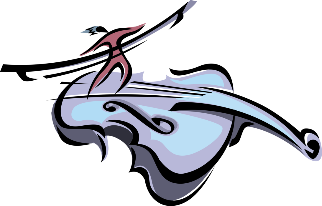 Vector Illustration Of Violin Or Fiddle Stringed Musical - Illustration Clipart (1092x700), Png Download