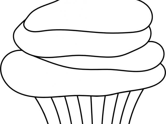 Drawn Cupcake Clip Art Line - Png Download (640x480), Png Download