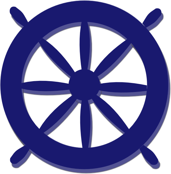 Blue Ship Wheel Clipart - Png Download (588x596), Png Download