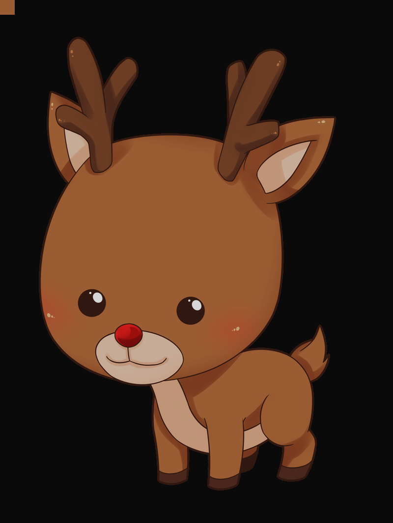 Cute Christmas Reindeer Print Clipart (800x1064), Png Download