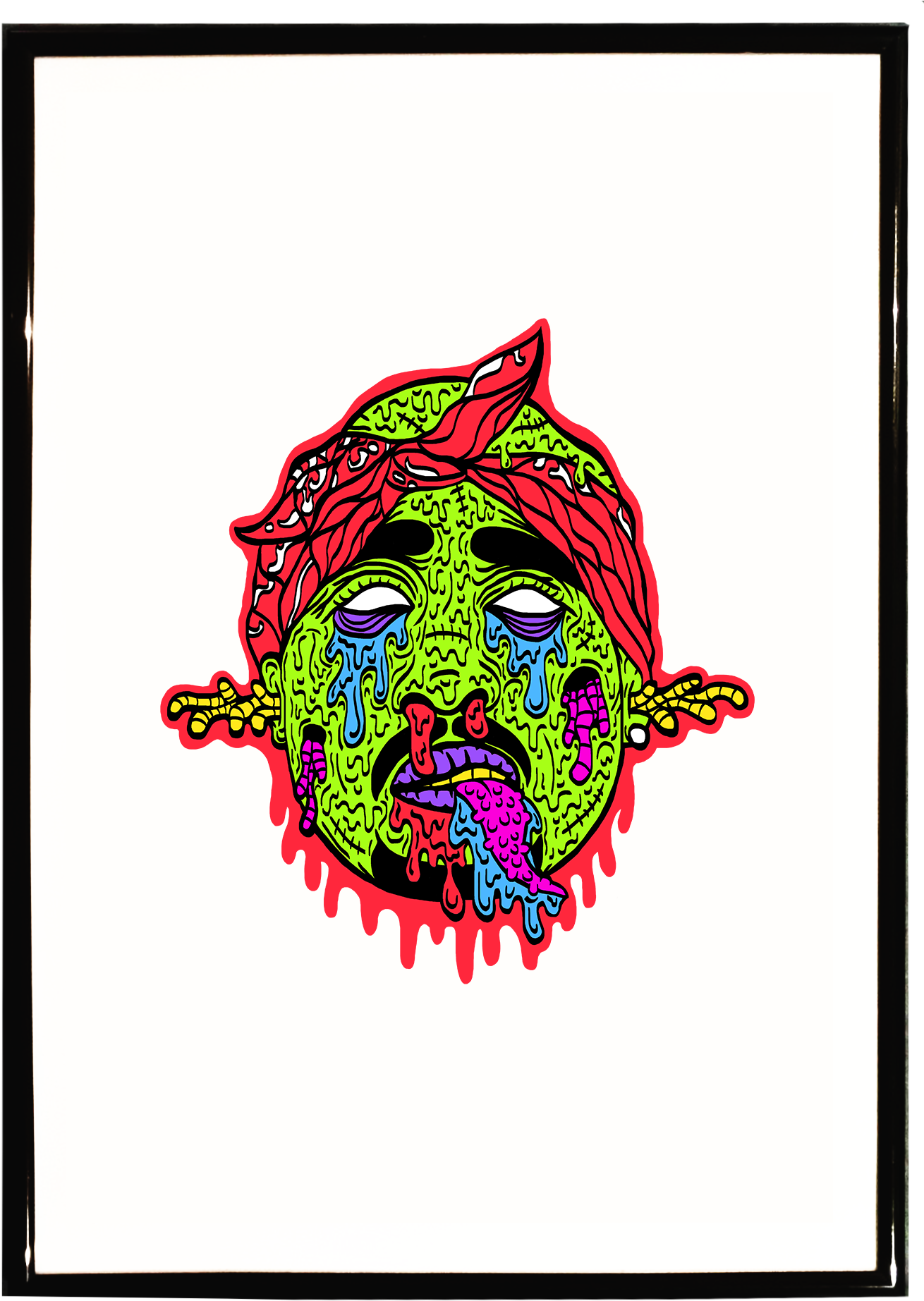 Zombie Tupac Shakur A3 Print $24 - Tupac Shakur Clipart (2000x2000), Png Download