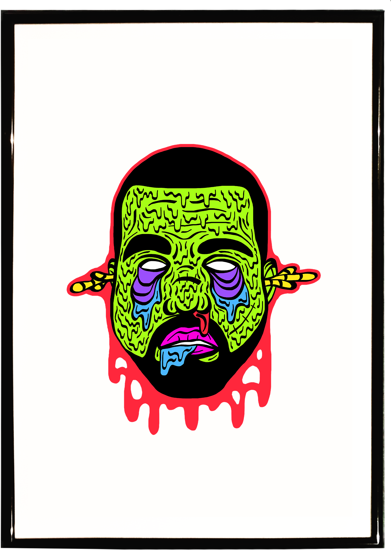 Zombie Kanye West A3 Print $24 - Zombie Kanye West Clipart (2000x2000), Png Download