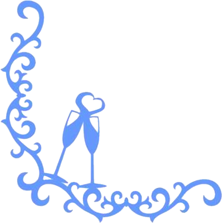 Love Hearts Borders Wedding Champagne Celebrate - New Year Card Clipart (1063x1024), Png Download