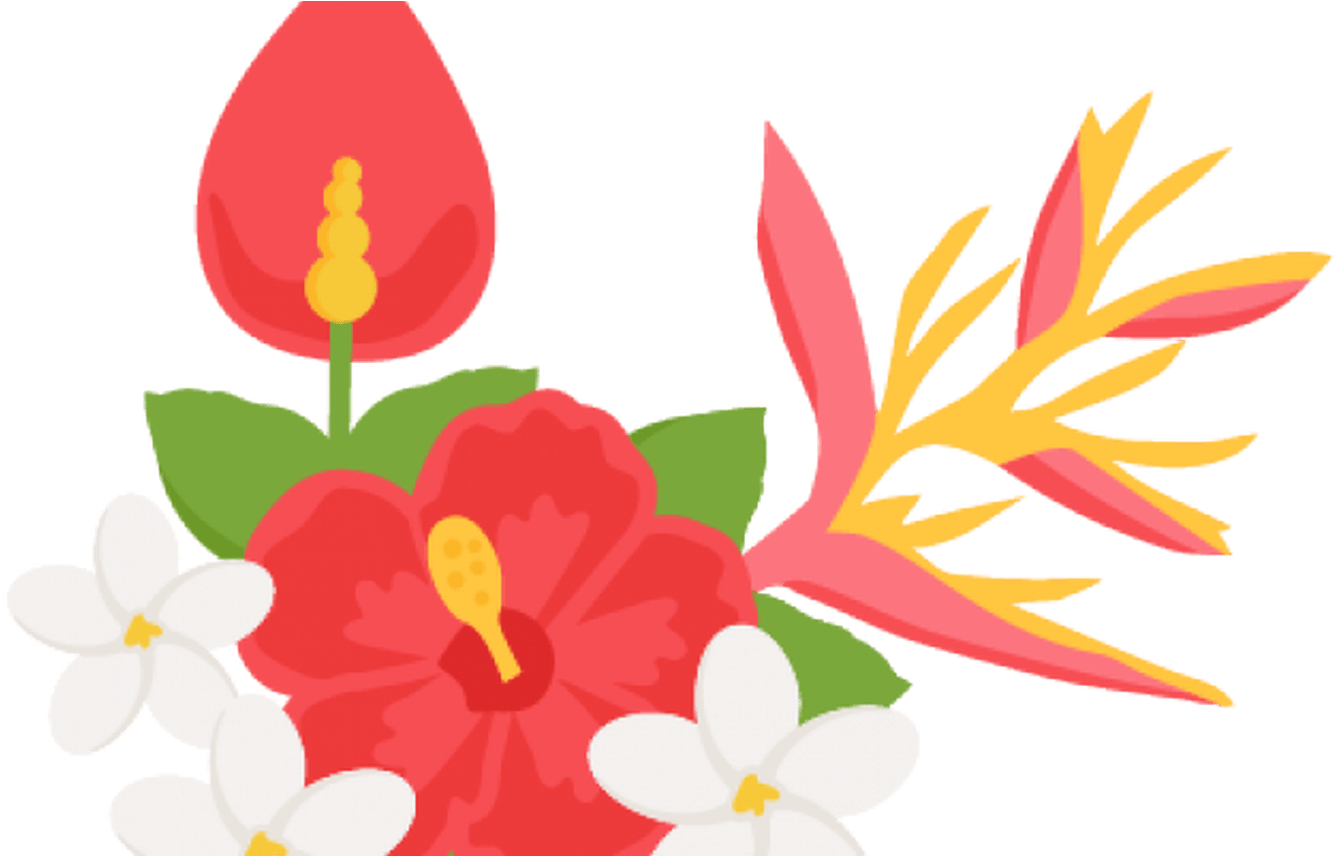 Transparent Clip Art Flower Boarder Gardening Flower - Png Tropical Clip Art (1339x856), Png Download