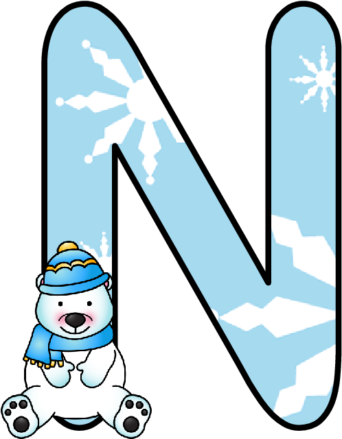 Ch B *✿* Alfabeto Winter De Kid Sparkz - Alfabeto Winter De Kidsparkz Clipart (557x670), Png Download
