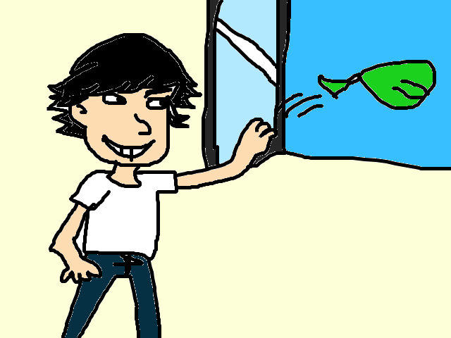 Hugo Tirando La Mierda Por La Ventana Clipart (640x480), Png Download