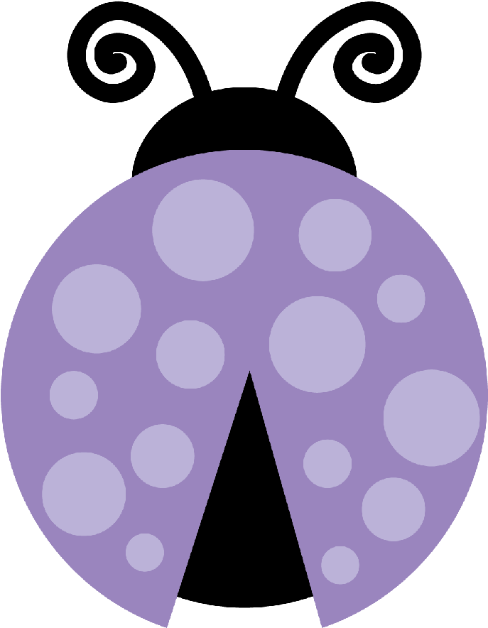 Purple Clipart Ladybug - Dibujo De Una Catarina - Png Download (900x900), Png Download