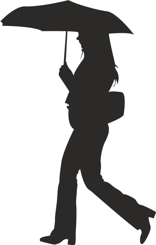 Girl Holding Umbrella Silhouette Free Vector Silhouettes - Working Girl Clipart (800x800), Png Download