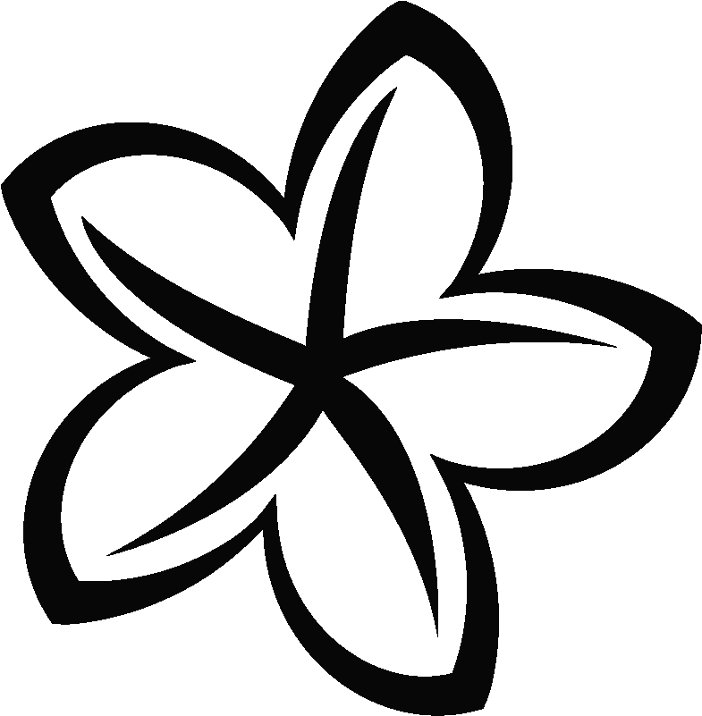 Sticker Simple Plumeria Fleur - Sticker Clipart (800x800), Png Download