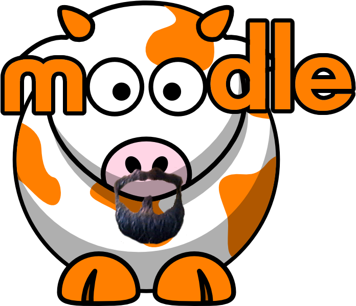 Moodle Cow Goatee Logo - Cartoon Cow Clipart (720x598), Png Download