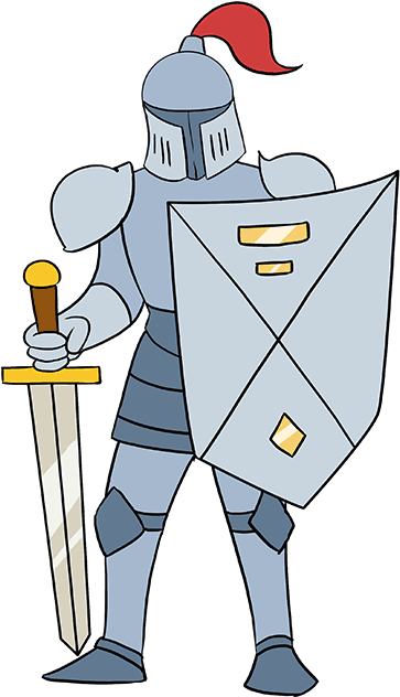 How To Draw Knight - Draw A Knight Step By Step Clipart (680x678), Png Download