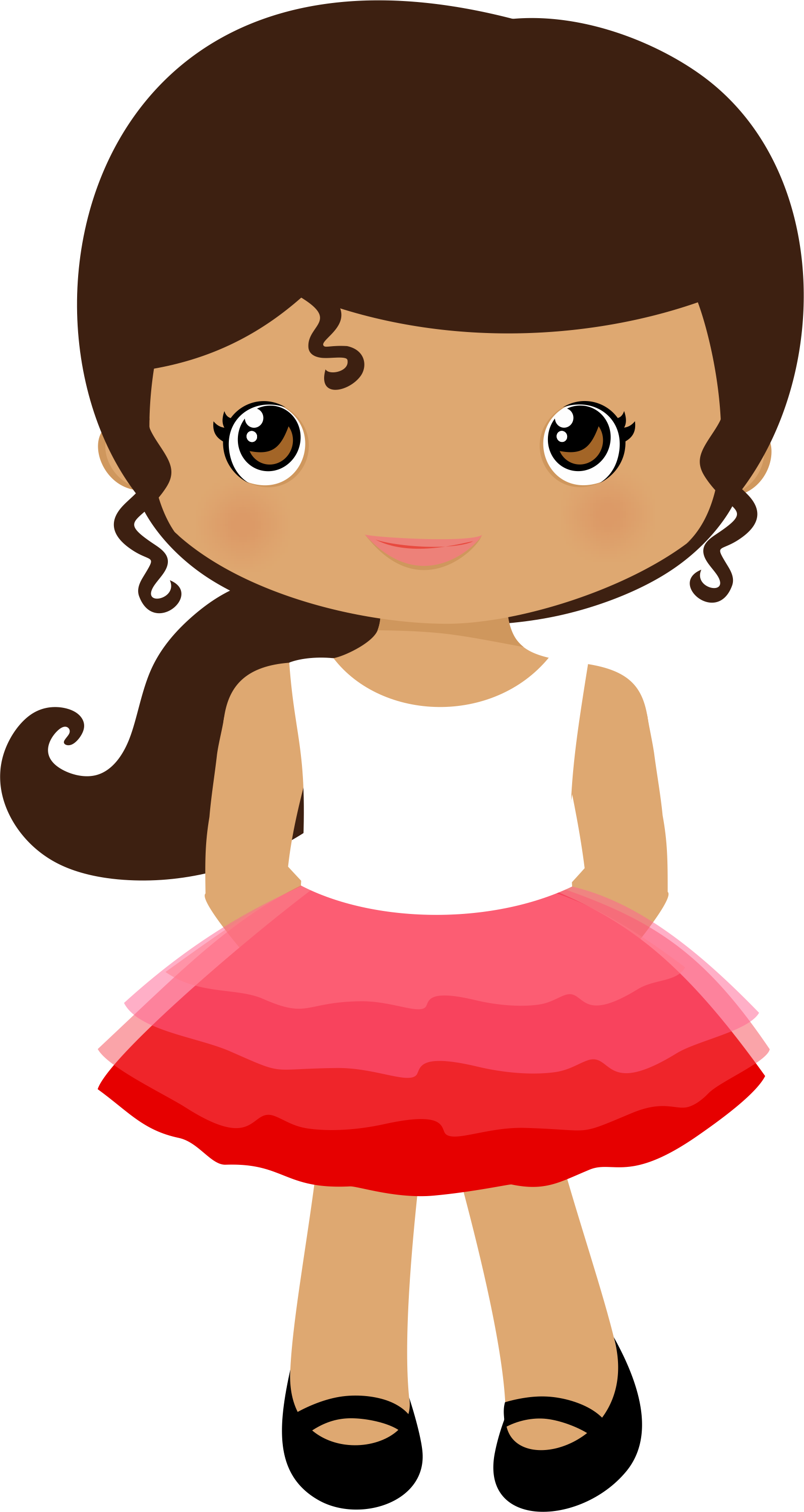 Chick Clipart Folk Art - Niña Clipart - Png Download (1595x3001), Png Download
