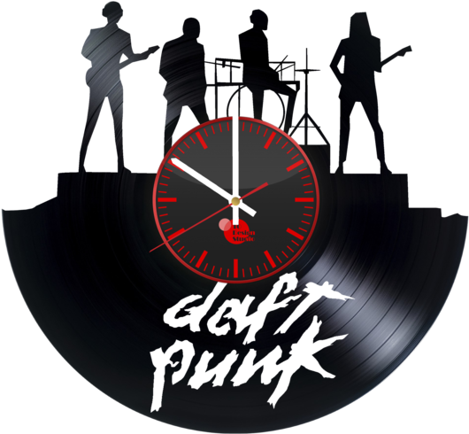 Daft Punk Band Handmade Vinyl Record Wall Clock - Daft Punk Clipart (600x600), Png Download