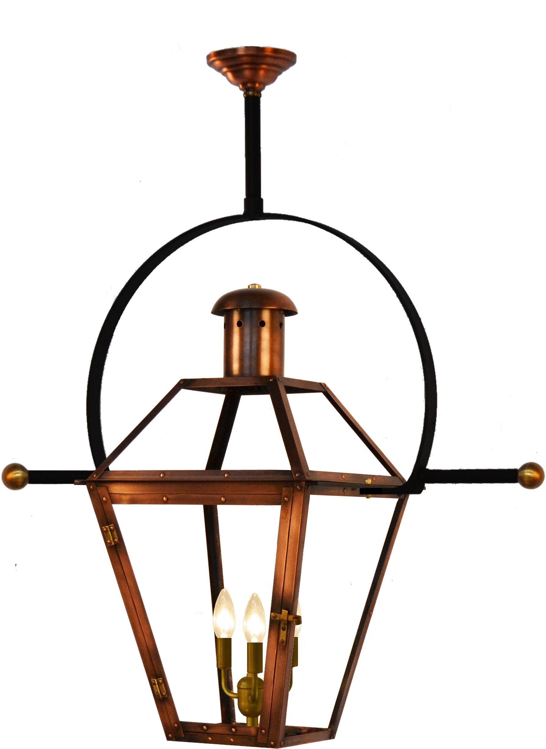 Georgetown Electric Lantern On Classic Yoke With Ladder - Copper Lantern With Yoke Clipart (1980x2513), Png Download