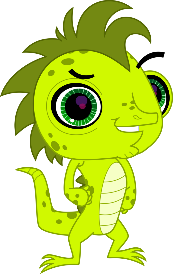 Iguana Vector Image Transparent Download - Iguana Littlest Pet Shop Clipart (711x1123), Png Download