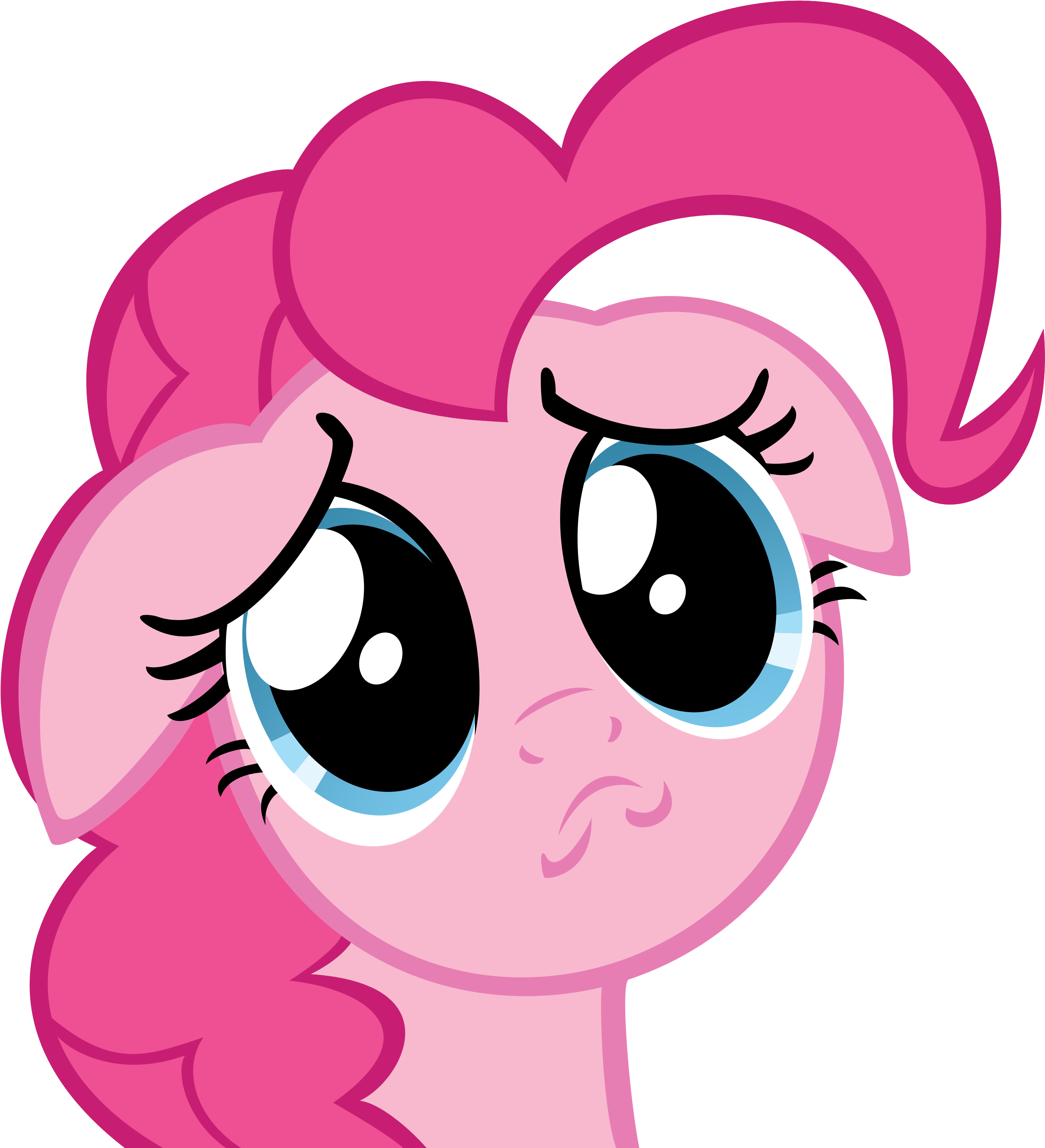 Pinkie Pie Face Hair Pink Nose Facial Expression Mammal - Pinkie Pie Sad Gif Clipart (3500x3273), Png Download