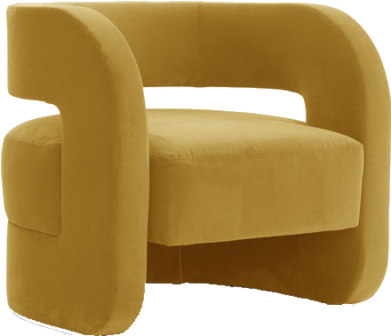 Saffron Yellow Accent Chair - Chair Clipart (605x585), Png Download