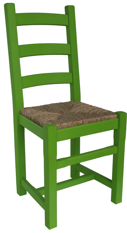 Painted Dining Chairs With Rush Seats Dining Chairs - Sillas Mimbre Clipart (600x919), Png Download