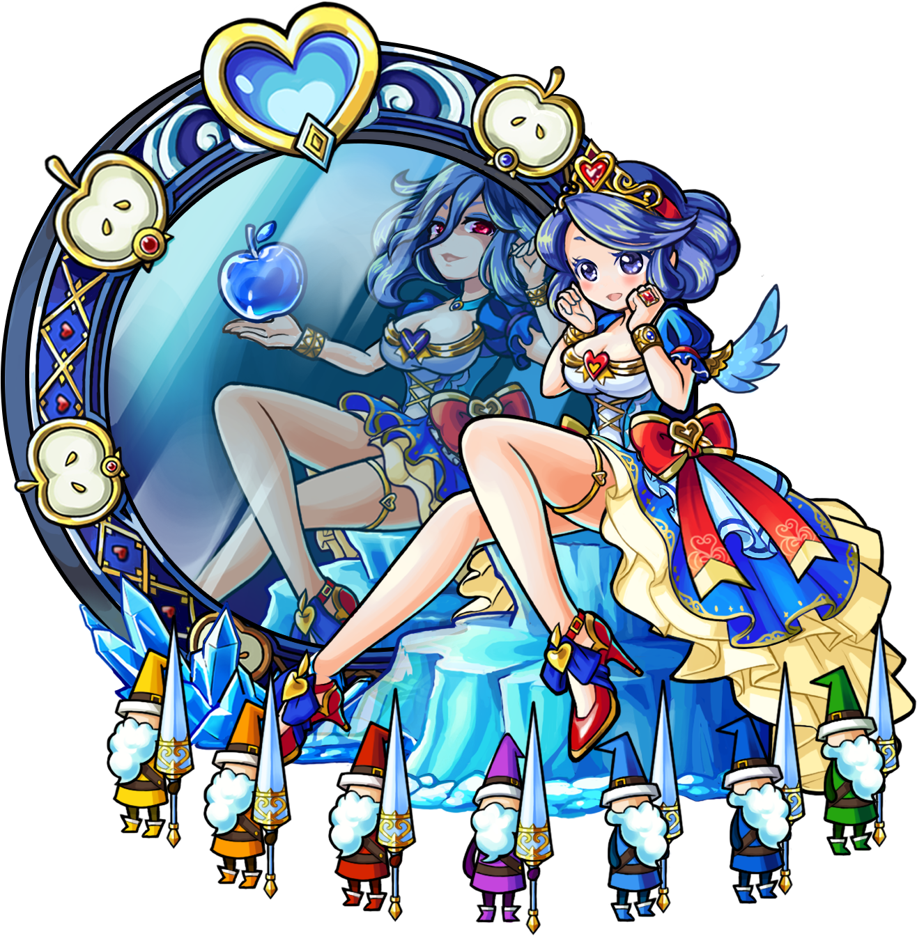 Gear-snow White, Ice Mirror Render - Cartoon Clipart (1488x2216), Png Download